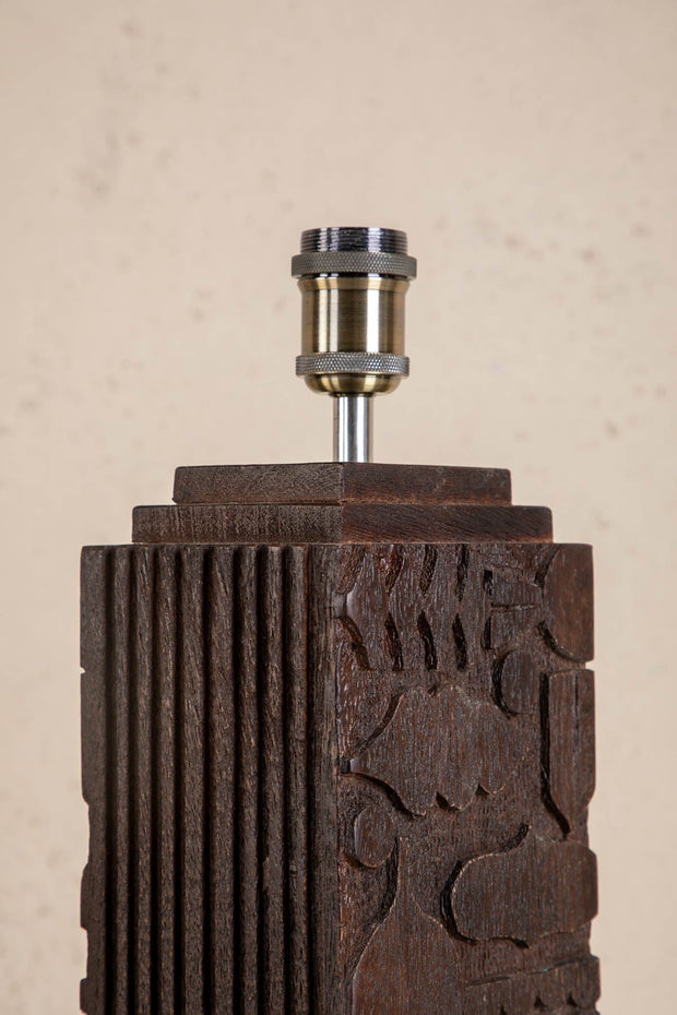 TABLE LAMPS Senhur Walnut Wood Table Lamp