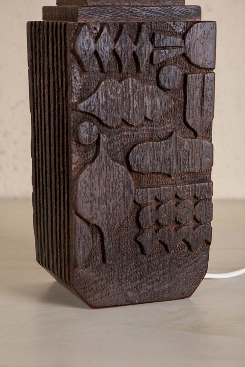 TABLE LAMPS Senhur Walnut Wood Table Lamp