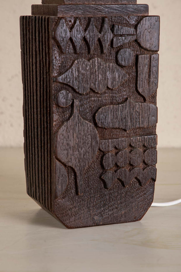 TABLE LAMPS Senhur Walnut Wood Table Lamp