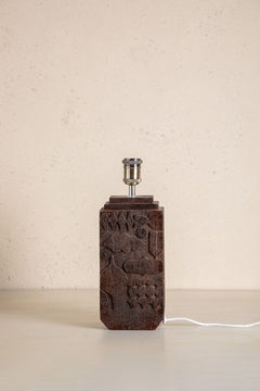 TABLE LAMPS Senhur Walnut Wood Table Lamp