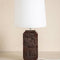 Senhur Charcoal Wood Table Lamp with Solid Taper Lampshade (Off White)