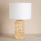Senhur Wood Table Lamp with Solid Drum Lampshade (Off White)