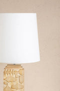 Senhur Wood Table Lamp with Solid Taper Lampshade (Off White)