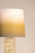Senhur Wood Table Lamp with Akshaya Taper Lampshade (Olive Green)