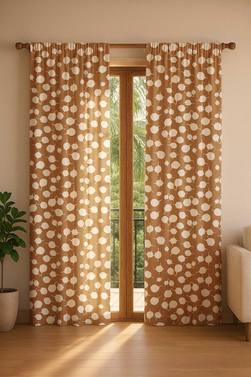 Senhur Leaf Tobacco Printed Heavy Fabric And Curtains