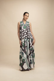 TOPS Senhur Leaf Tunic Top (Champagne Grey)