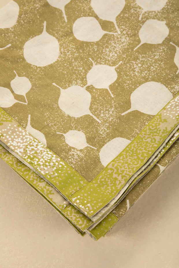 PRINT & PATTERN BEDCOVERS Senhur Leaf Olive Green Bedcover