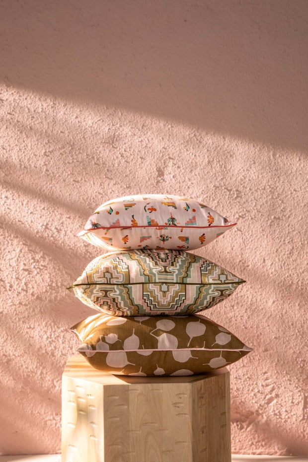 PRINT & PATTERN CUSHIONS Senhur Leaf  Tobacco Brown Cushion Cover (46 Cm X 46 Cm)