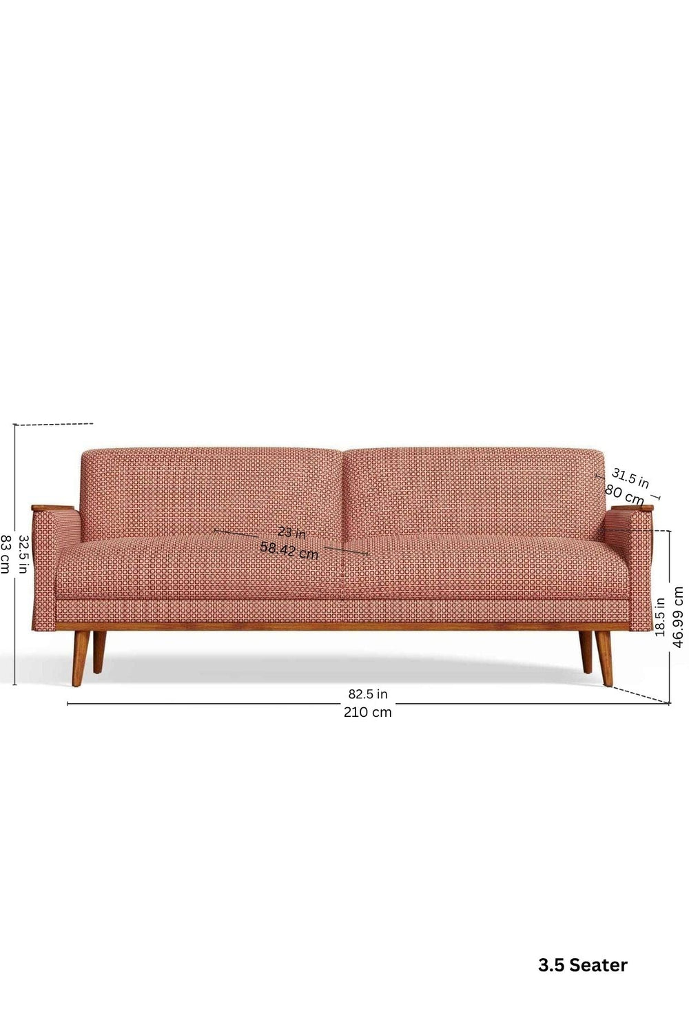 Ooty Geo Red Earth Fabric