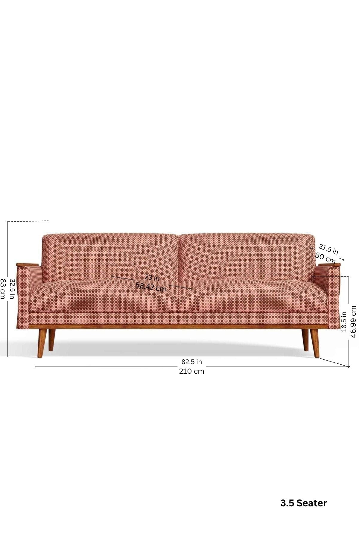 Ooty Geo Red Earth Fabric