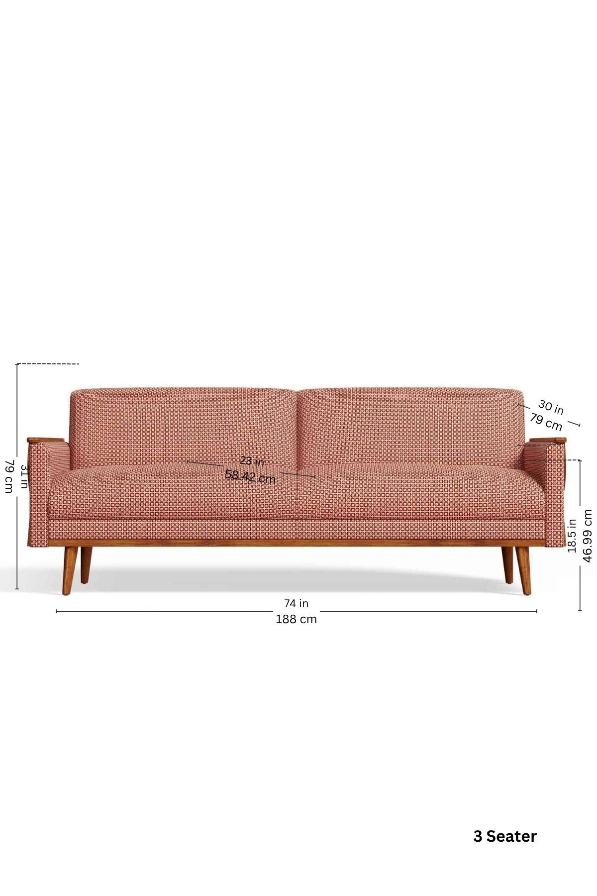 Ooty Geo Red Earth Fabric