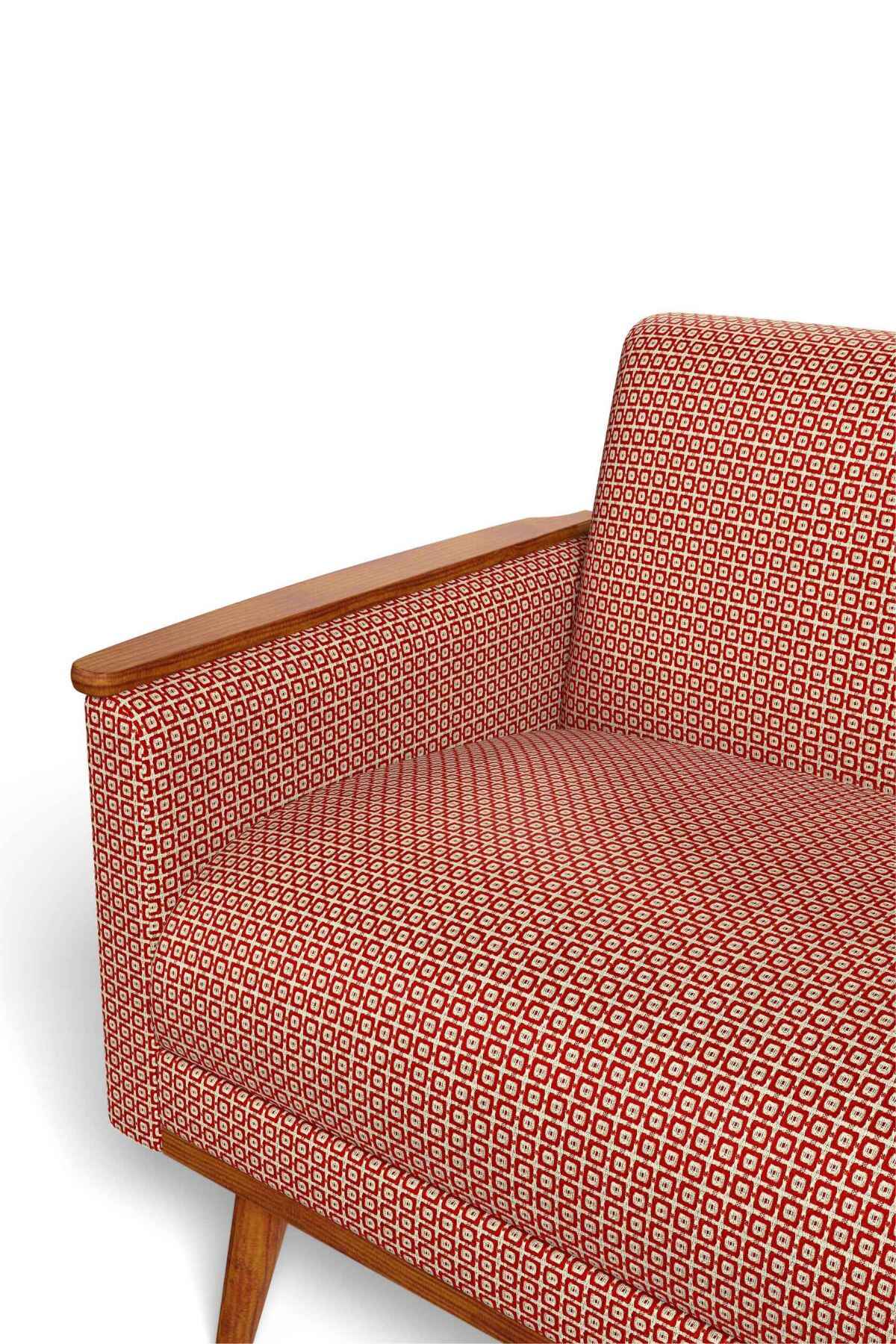 Ooty Geo Red Earth Fabric