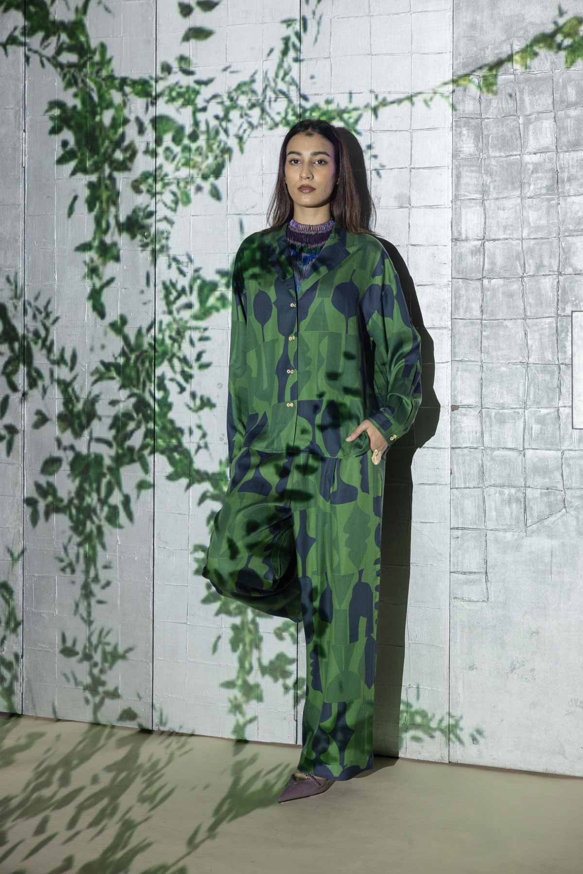 BOTTOMS Senhur Boxy Pants (Shadow Green)