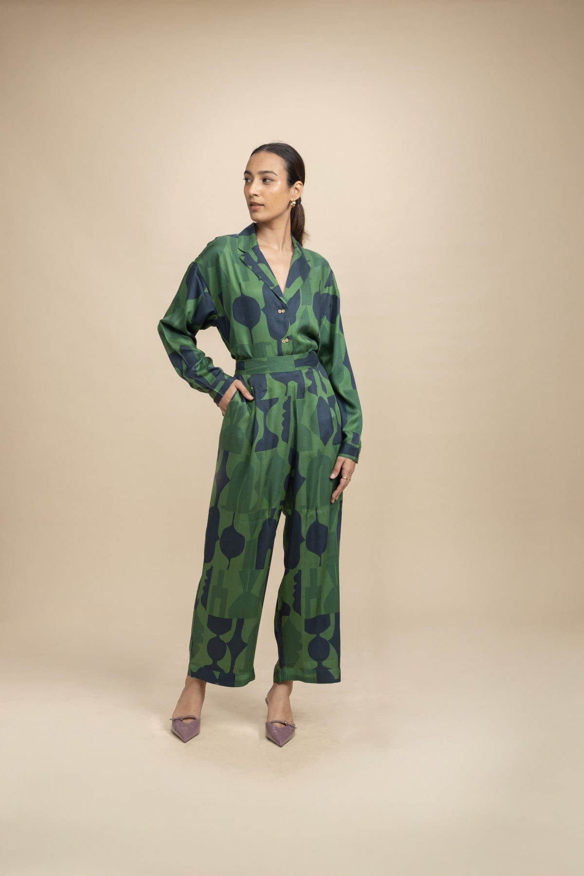 BOTTOMS Senhur Boxy Pants (Shadow Green)