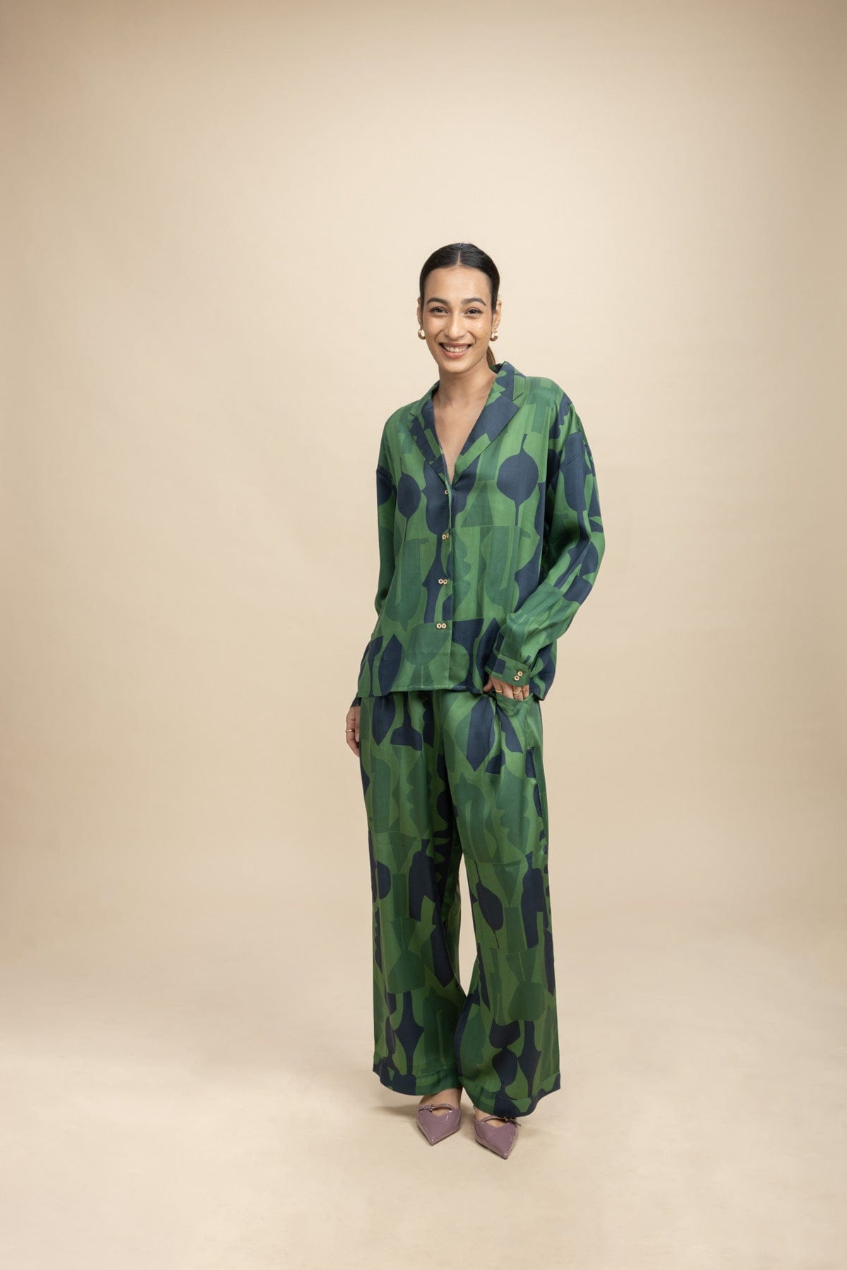 BOTTOMS Senhur Boxy Pants (Shadow Green)
