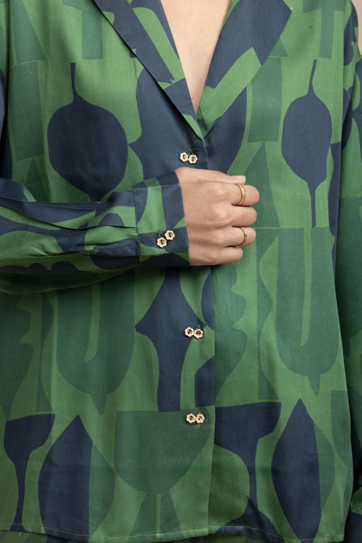 TOPS Senhur Boxy Shirt (Shadow Green)