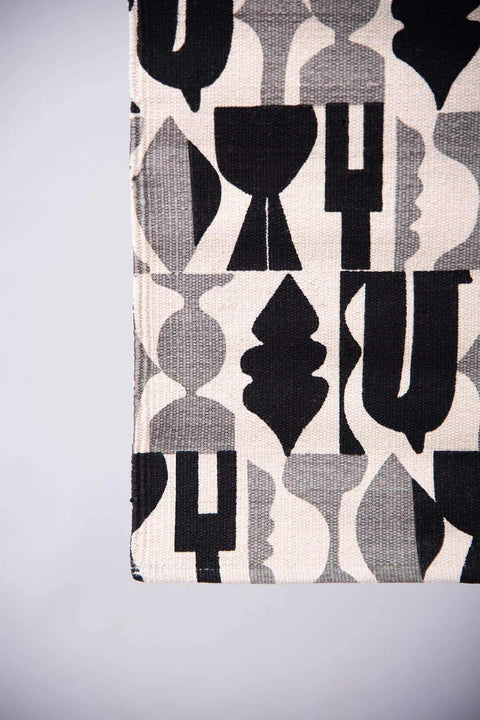 PRINT & PATTERN RUGS Senhur Printed Rug (Black And Grey)