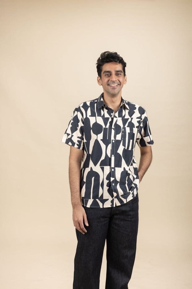 SHIRTS Senhur Shadow Printed Shirt (Buttercream)