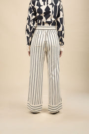 BOTTOMS Shadow Stripes Flared Pants (Buttercream)