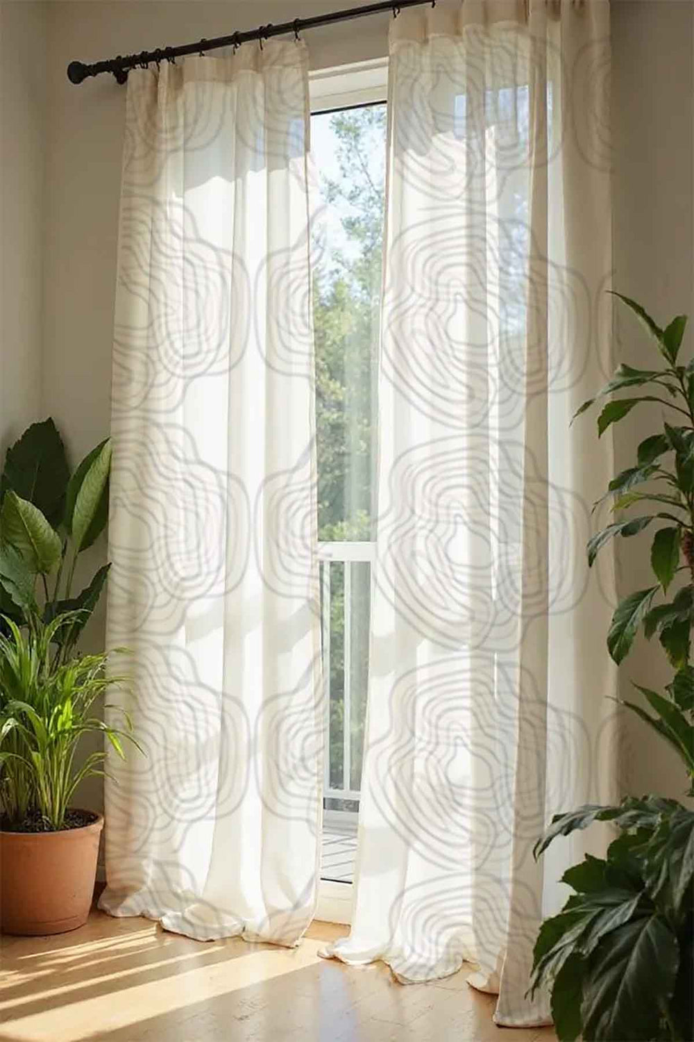 Shifting Sand Creme Sheer Fabric And Curtains