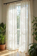 PRINT & PATTERN SHEER FABRICS Shifting Sand  Creme Sheer Fabric And Curtains