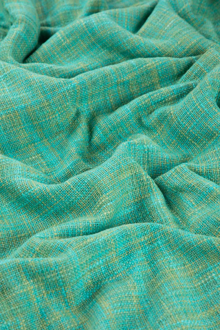 SOLID & TEXTURED UPHOLSTERY FABRICS Shoreline Viridian Green Tweed Upholstery Fabric
