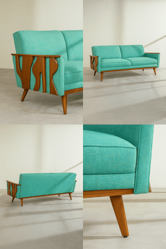 SOLID & TEXTURED UPHOLSTERY FABRICS Shoreline Viridian Green Tweed Upholstery Fabric