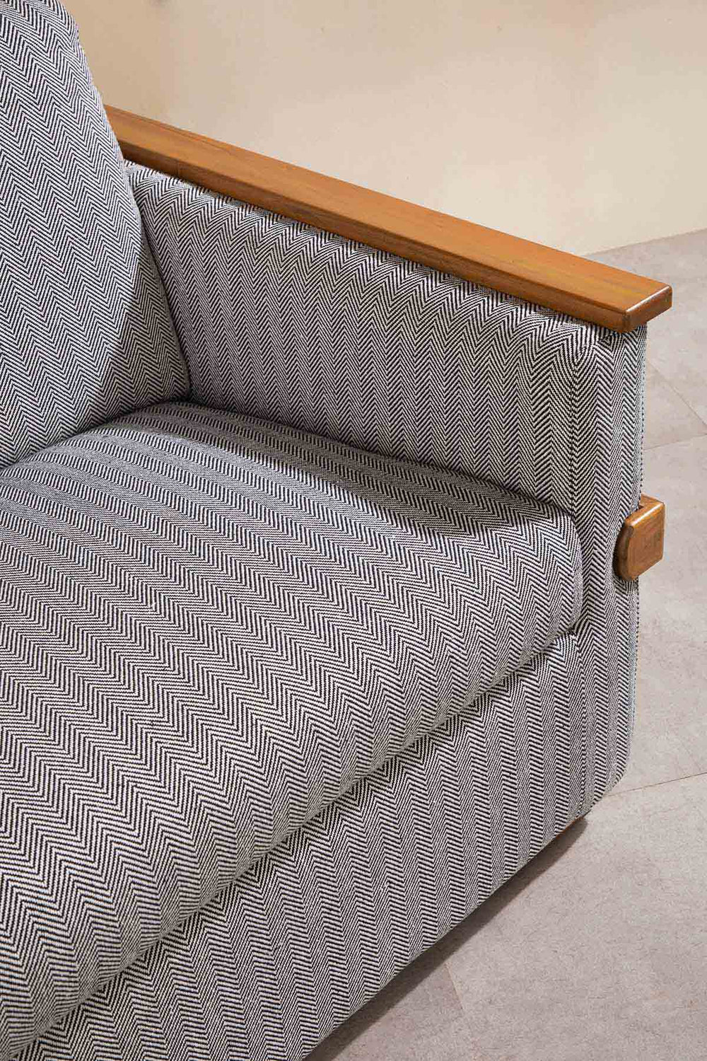 Herringbone Grey fabric