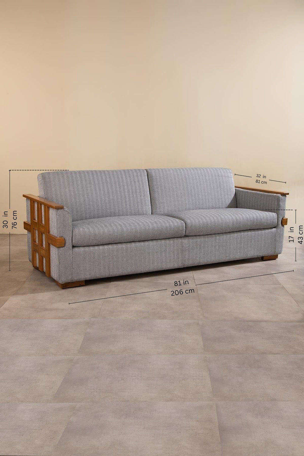 Herringbone Grey fabric