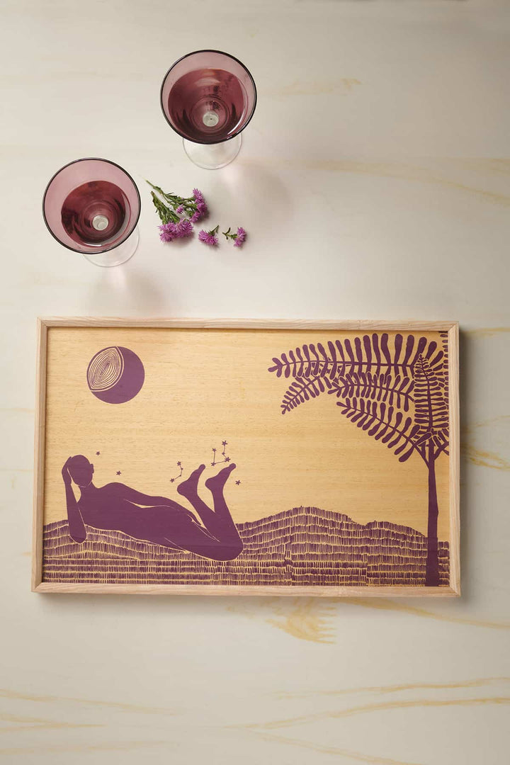 TRAYS Silent Night Wood Serving Tray