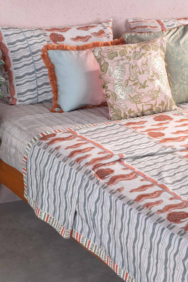 SILVER LINING  PRINT & PATTERN BED COVERRUST