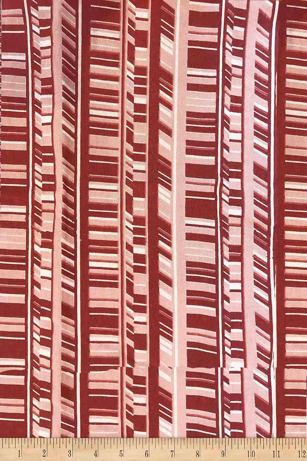 COTTON FABRIC AND CURTAINS Sky Scaper Cotton Fabric And Curtains (Dusty Pink/Rus)