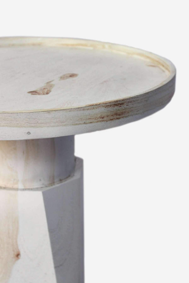 SIDE TABLE Slope Side Table (White Washed)