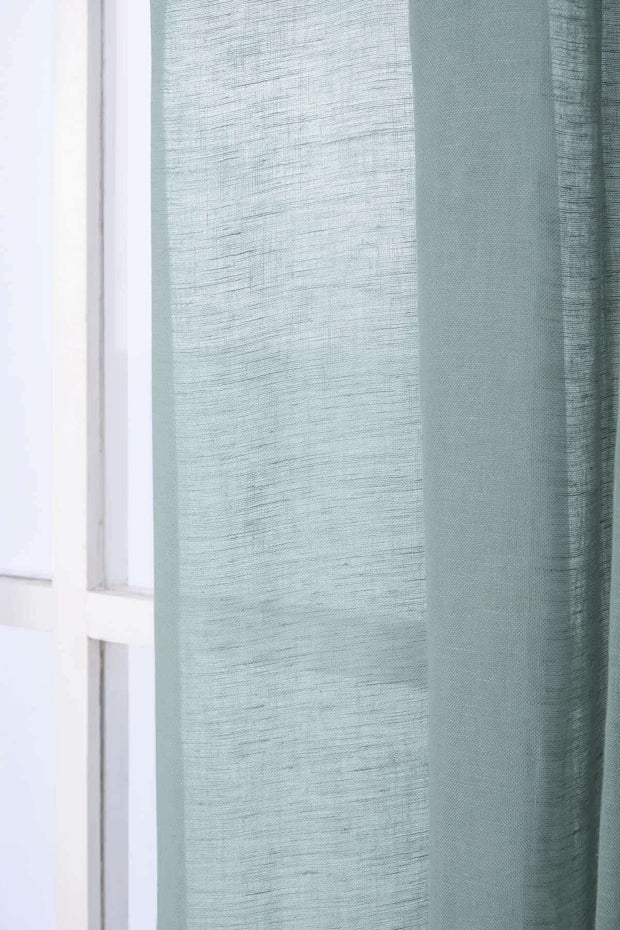 SOLID & TEXTURED SHEER FABRICS Soft Malabar Sheer Fabric And Curtains (Mint)