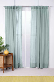 CURTAINS Soft Malabar Mint Sheer Curtain (Cotton Linen)