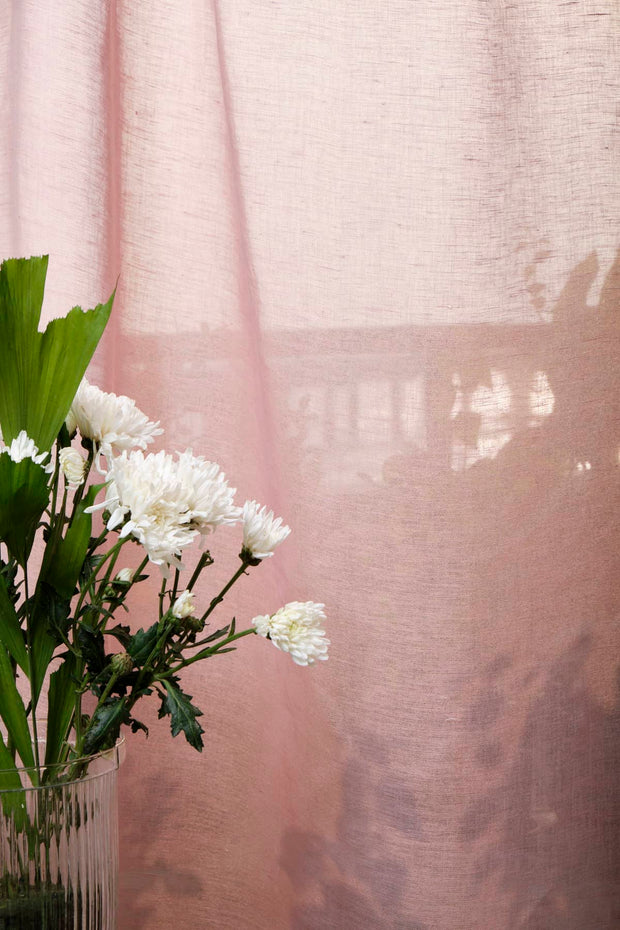 CURTAINS Soft Malabar Pink Sheer Curtain (Cotton Linen)