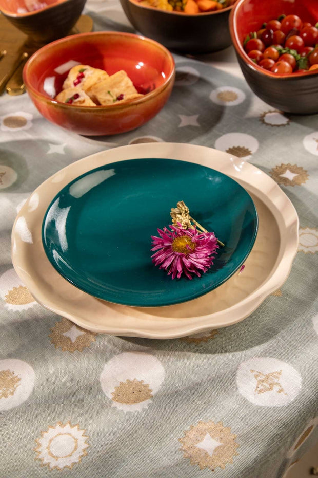 SIDE PLATES Solaire Teal Ceramic Side Plate (Set Of 2)