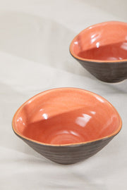 BOWLS Solaire Orange Ceramic Soup Bowl (Set Of 2)