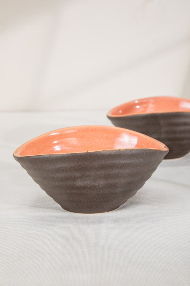 BOWLS Solaire Orange Ceramic Soup Bowl (Set Of 2)