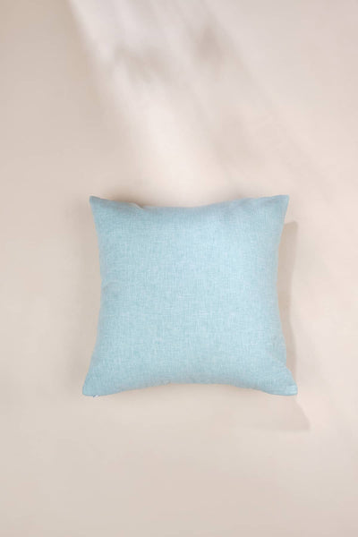 SOLID & TEXTURED CUSHIONS Solid Ice Blue Cushion Cover (41 Cm X 41 Cm)