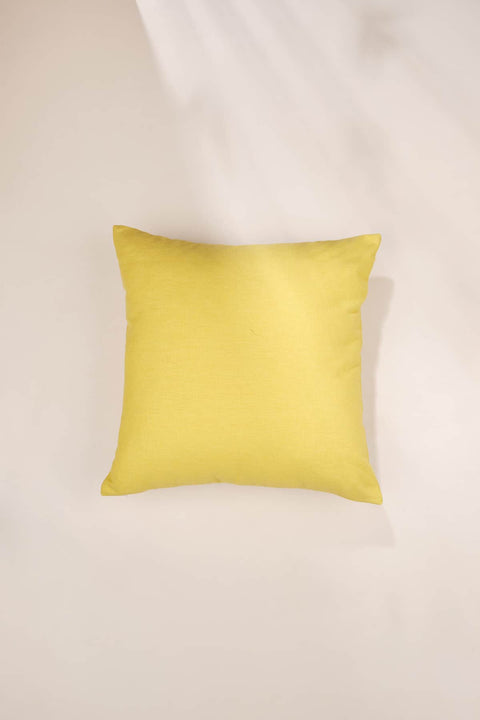 SOLID & TEXTURED CUSHIONS Solid Pale Yellow Cushion Cover (41 Cm X 41 Cm)