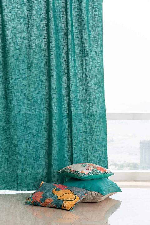 SOLID & TEXTURED COTTON FABRICS Solid Cotton Fabric And Curtains (Turquoise)