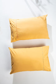 PILLOWS & SHAMS Solid Pale Yellow Pillow Cover Set (Set Of 2)