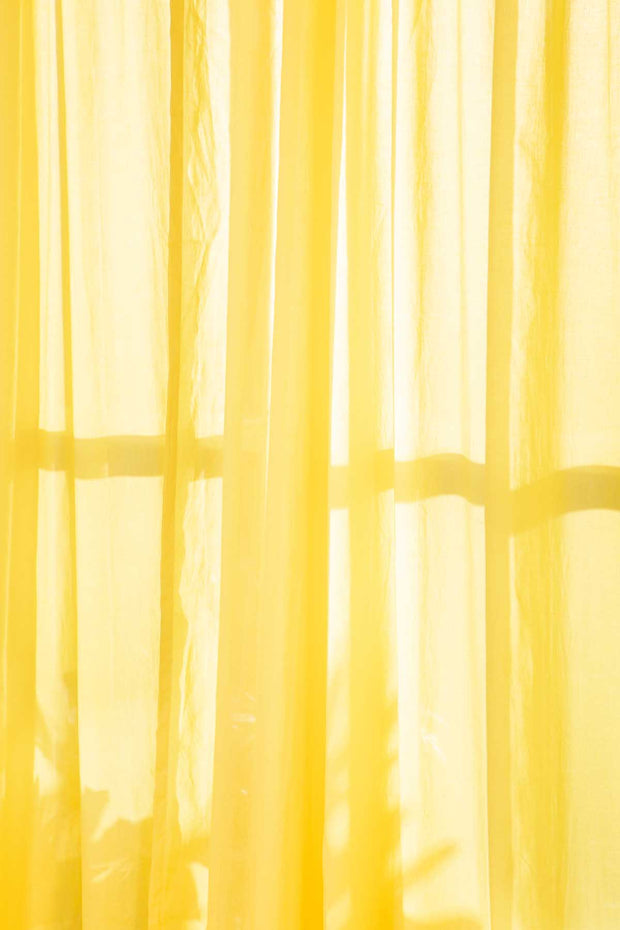 CURTAINS Solid Mustard Sheer Curtain