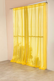 CURTAINS Solid Mustard Sheer Curtain