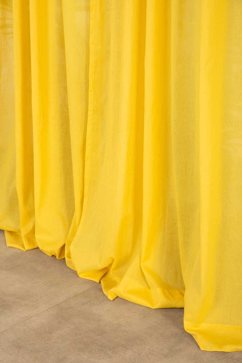 CURTAINS Solid Mustard Sheer Curtain