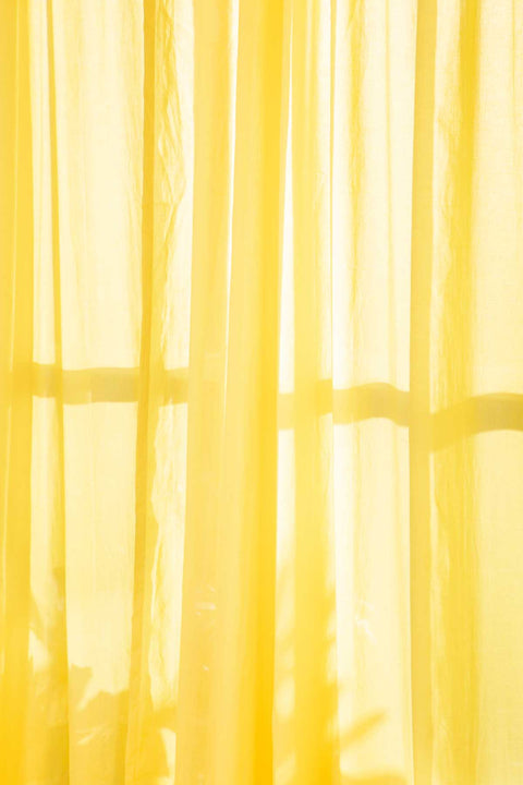 CURTAINS Solid Mustard Window Curtain In Sheer Fabric