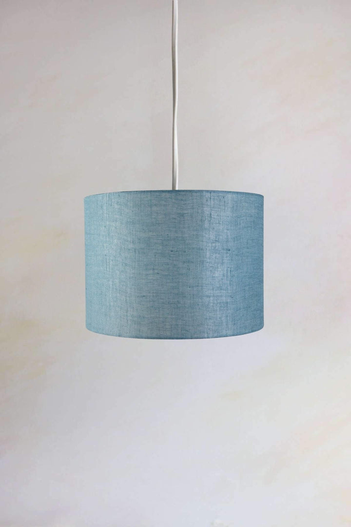 PENDANT LAMPS Solid Large Drum Pendant (Aqua Blue)