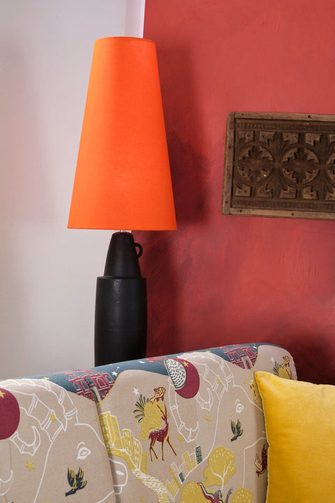 LAMPSHADES Solid Tall Taper Lampshade (Orange)