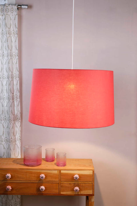 LAMPSHADES Solid Extra Large Drum Lampshade (Red)